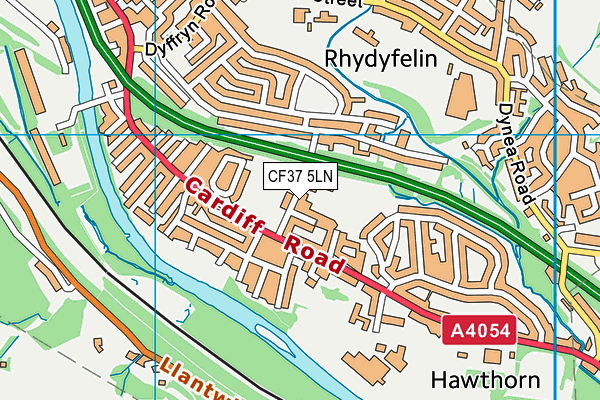 CF37 5LN map - OS VectorMap District (Ordnance Survey)