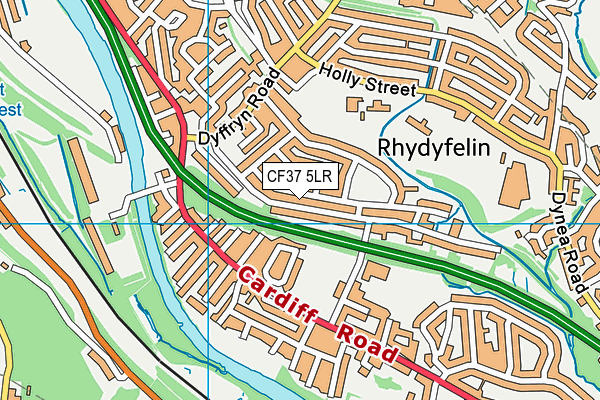 CF37 5LR map - OS VectorMap District (Ordnance Survey)