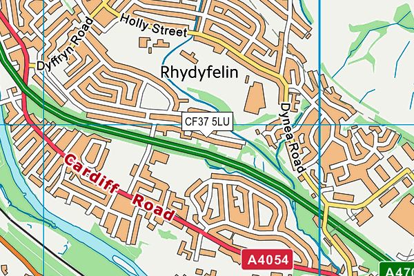 CF37 5LU map - OS VectorMap District (Ordnance Survey)