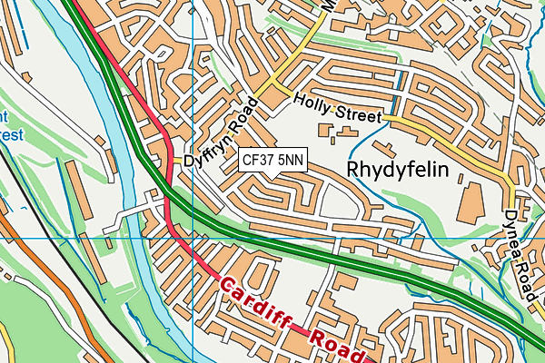 CF37 5NN map - OS VectorMap District (Ordnance Survey)