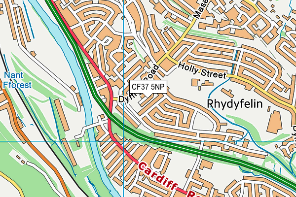 CF37 5NP map - OS VectorMap District (Ordnance Survey)