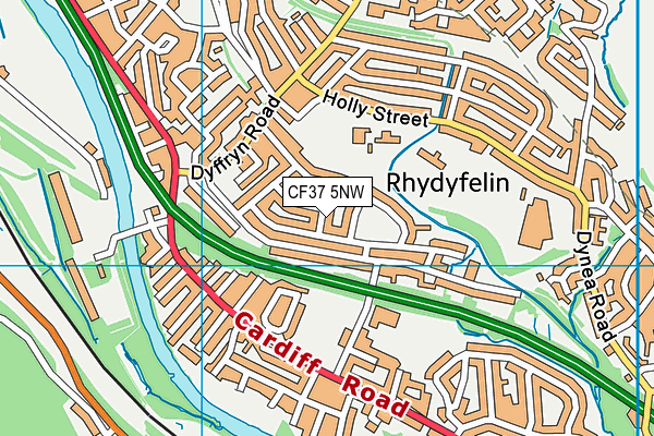 CF37 5NW map - OS VectorMap District (Ordnance Survey)