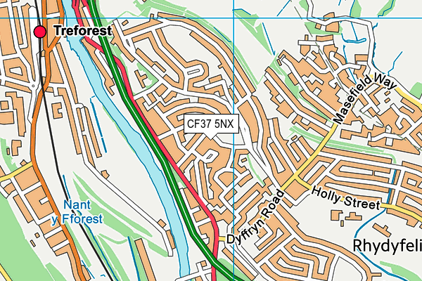 CF37 5NX map - OS VectorMap District (Ordnance Survey)