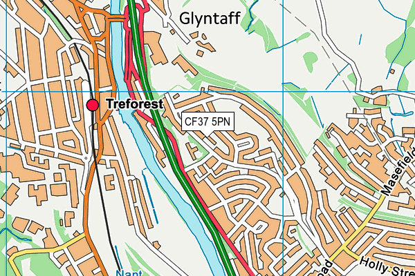 CF37 5PN map - OS VectorMap District (Ordnance Survey)