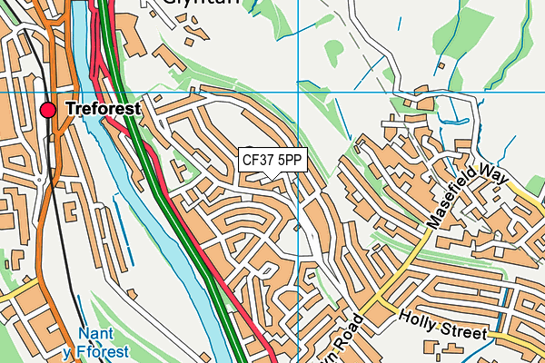 CF37 5PP map - OS VectorMap District (Ordnance Survey)