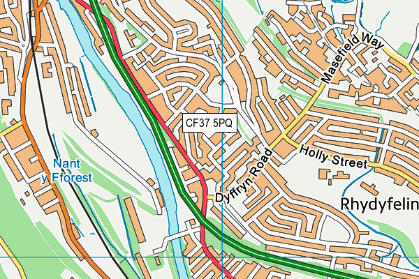 CF37 5PQ map - OS VectorMap District (Ordnance Survey)