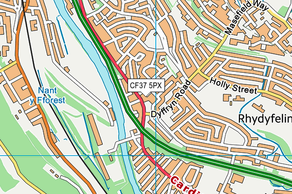 CF37 5PX map - OS VectorMap District (Ordnance Survey)