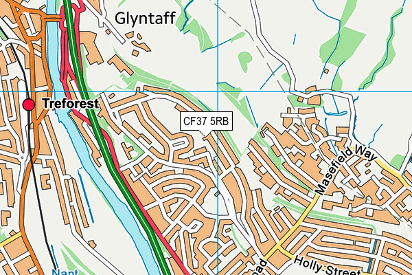 CF37 5RB map - OS VectorMap District (Ordnance Survey)