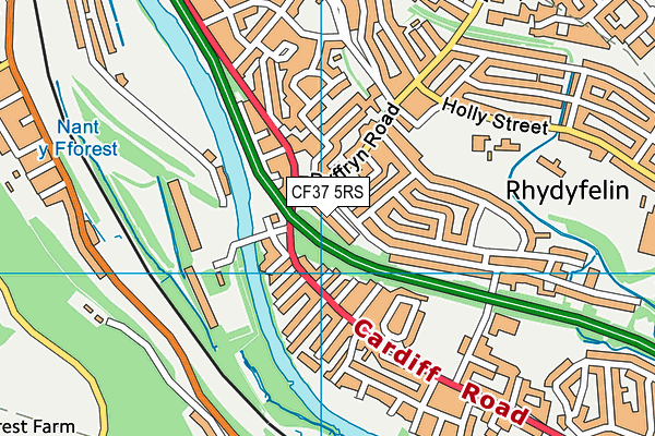 CF37 5RS map - OS VectorMap District (Ordnance Survey)