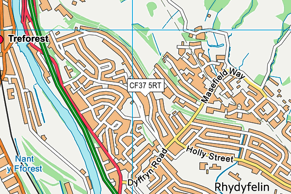 CF37 5RT map - OS VectorMap District (Ordnance Survey)