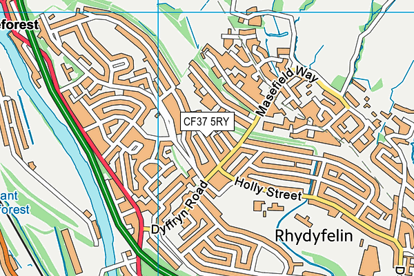 CF37 5RY map - OS VectorMap District (Ordnance Survey)