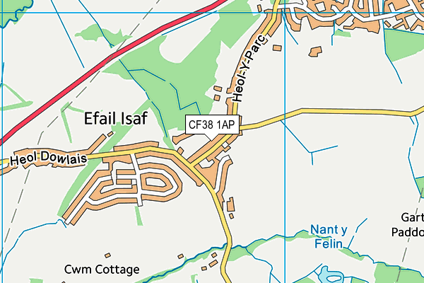 CF38 1AP map - OS VectorMap District (Ordnance Survey)