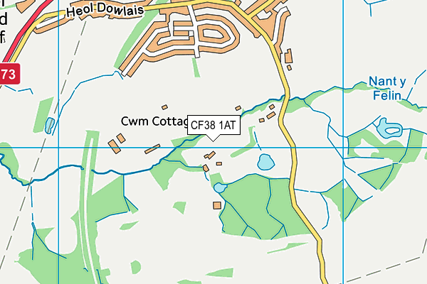 CF38 1AT map - OS VectorMap District (Ordnance Survey)
