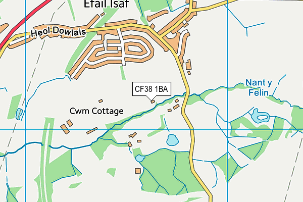 CF38 1BA map - OS VectorMap District (Ordnance Survey)