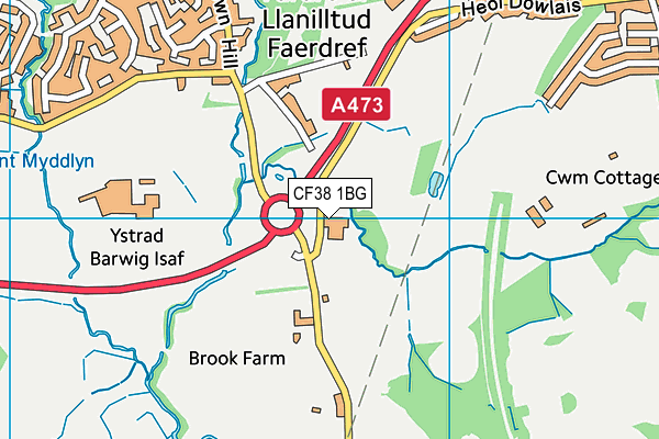 CF38 1BG map - OS VectorMap District (Ordnance Survey)