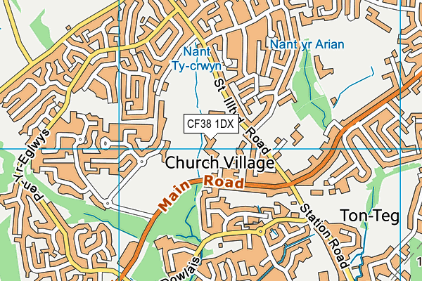 Ysgol Garth Olwg map (CF38 1DX) - OS VectorMap District (Ordnance Survey)