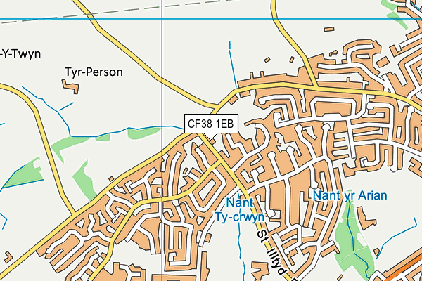CF38 1EB map - OS VectorMap District (Ordnance Survey)
