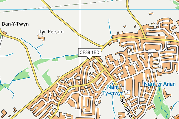 CF38 1ED map - OS VectorMap District (Ordnance Survey)