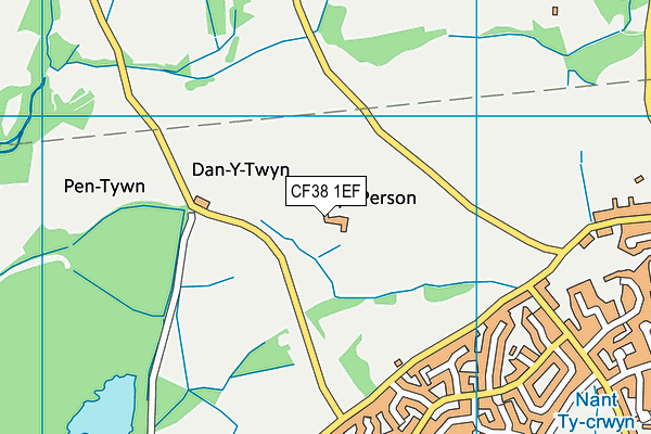 CF38 1EF map - OS VectorMap District (Ordnance Survey)