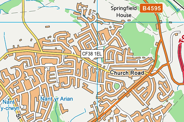 CF38 1EL map - OS VectorMap District (Ordnance Survey)