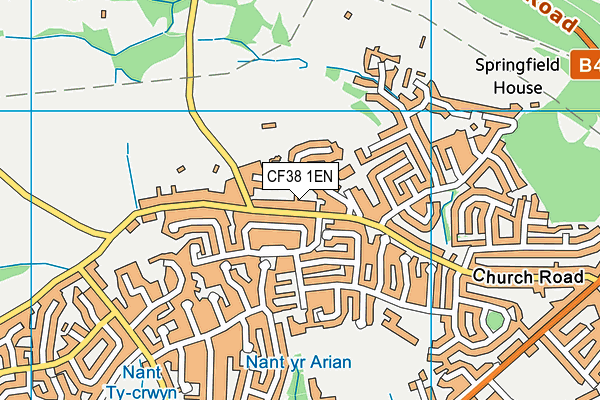 CF38 1EN map - OS VectorMap District (Ordnance Survey)