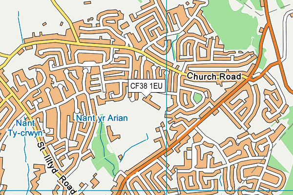 Gwauncelyn Primary map (CF38 1EU) - OS VectorMap District (Ordnance Survey)