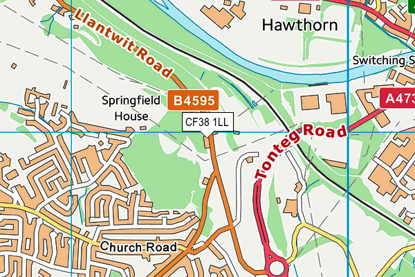 CF38 1LL map - OS VectorMap District (Ordnance Survey)