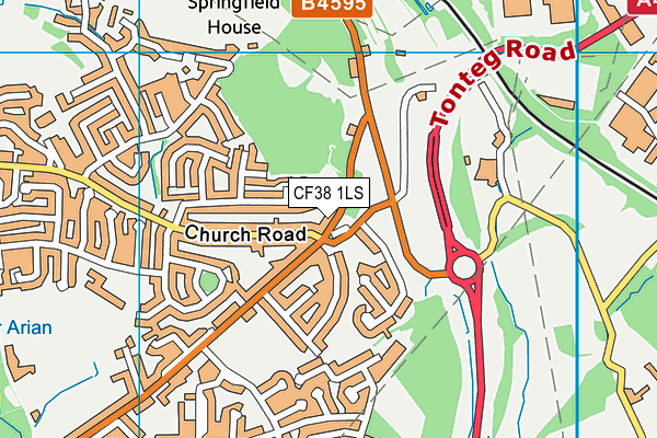 CF38 1LS map - OS VectorMap District (Ordnance Survey)