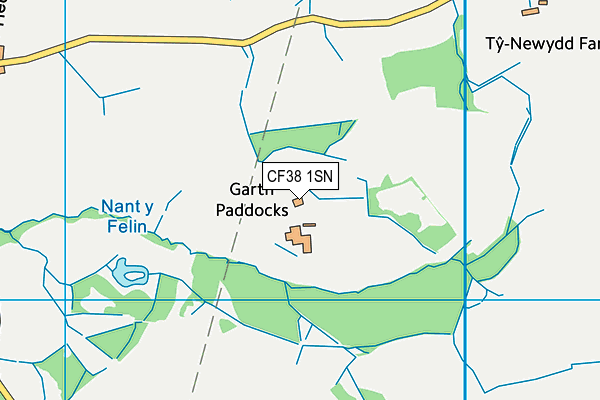 CF38 1SN map - OS VectorMap District (Ordnance Survey)