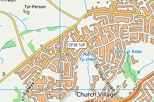 CF38 1UF map - OS VectorMap District (Ordnance Survey)