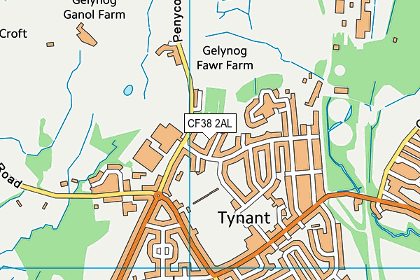 CF38 2AL map - OS VectorMap District (Ordnance Survey)