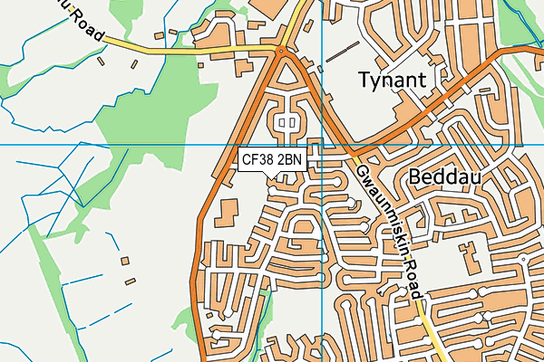 CF38 2BN map - OS VectorMap District (Ordnance Survey)