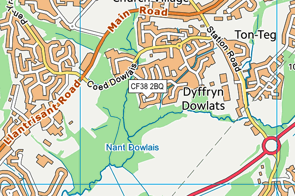 CF38 2BQ map - OS VectorMap District (Ordnance Survey)