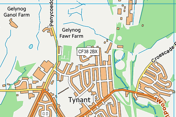 CF38 2BX map - OS VectorMap District (Ordnance Survey)