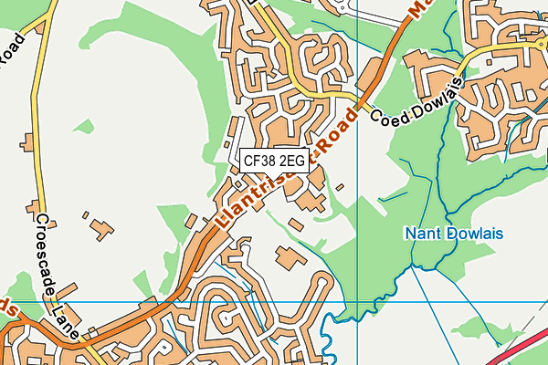 CF38 2EG map - OS VectorMap District (Ordnance Survey)