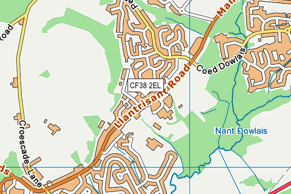 CF38 2EL map - OS VectorMap District (Ordnance Survey)