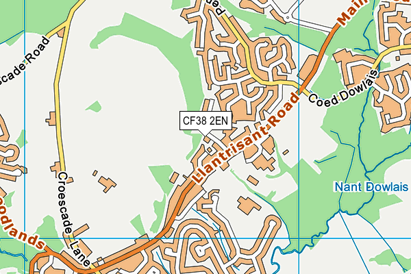 CF38 2EN map - OS VectorMap District (Ordnance Survey)