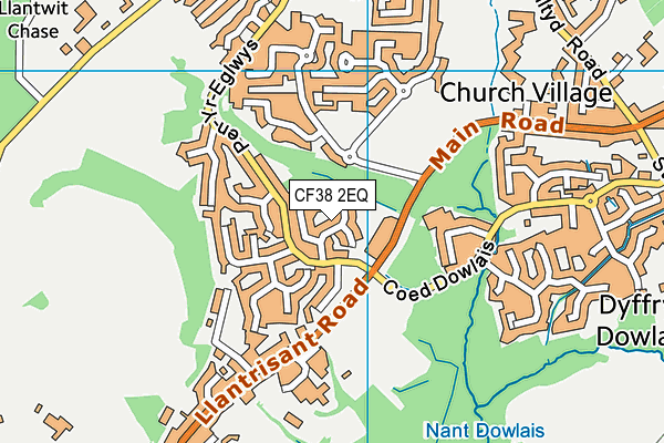 CF38 2EQ map - OS VectorMap District (Ordnance Survey)