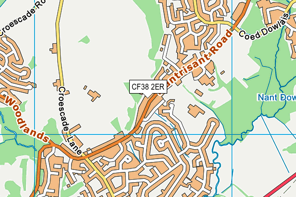 CF38 2ER map - OS VectorMap District (Ordnance Survey)