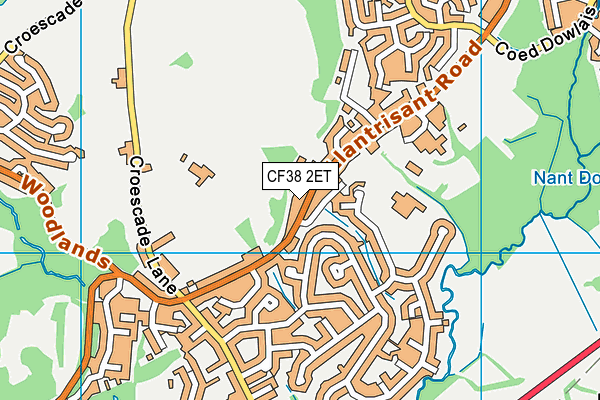 CF38 2ET map - OS VectorMap District (Ordnance Survey)