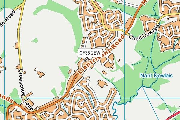 CF38 2EW map - OS VectorMap District (Ordnance Survey)