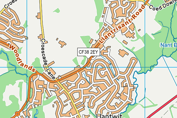 CF38 2EY map - OS VectorMap District (Ordnance Survey)