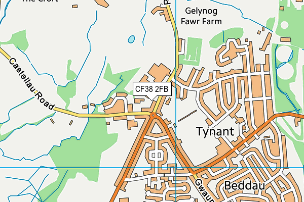 CF38 2FB map - OS VectorMap District (Ordnance Survey)