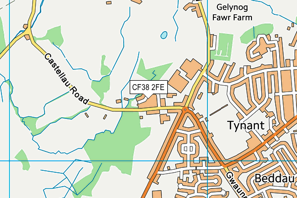 CF38 2FE map - OS VectorMap District (Ordnance Survey)