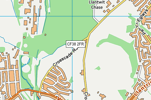 CF38 2FR map - OS VectorMap District (Ordnance Survey)