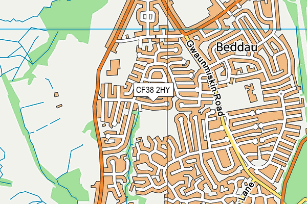 CF38 2HY map - OS VectorMap District (Ordnance Survey)