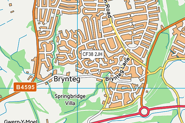 CF38 2JH map - OS VectorMap District (Ordnance Survey)