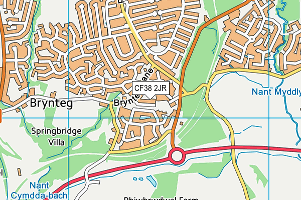 CF38 2JR map - OS VectorMap District (Ordnance Survey)