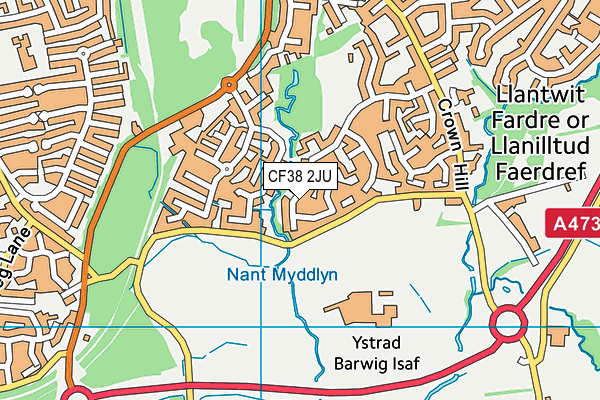 CF38 2JU map - OS VectorMap District (Ordnance Survey)