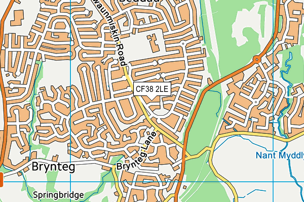 CF38 2LE map - OS VectorMap District (Ordnance Survey)